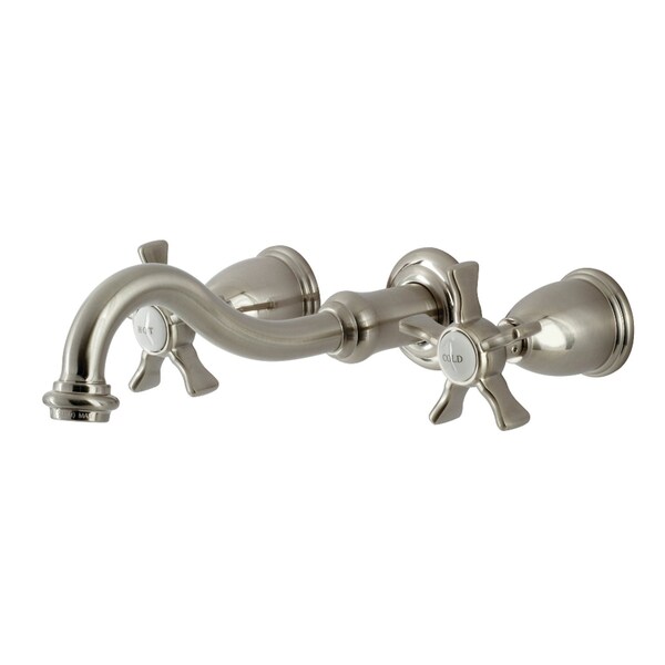 Kingston Brass KS3128NX Two-Handle Wall Mount Bathroom Faucet, Brushed Nickel KS3128NX - main